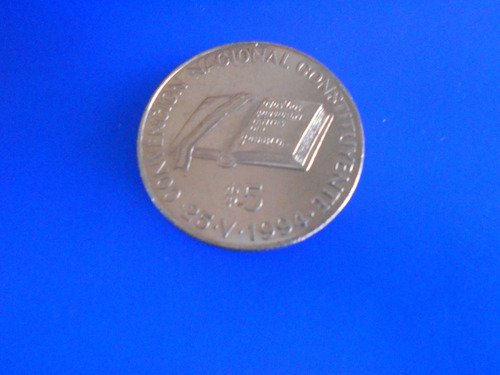 Moneda Argentina 5 Pesos Año 1994 Convención Constituyente