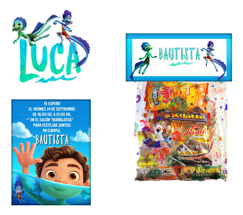 Kit Imprimible Luca Cumpleaños Fiestas Cotillón 2x1