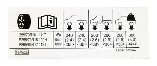 Calco Calibracion De Neumaticos Ford Ranger 13/16 Original
