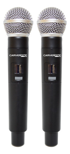 Microfono Inalambrico Mano Doble Uhf/fq Variable Carverpro