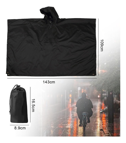Ruiyue 3 En 1 Poncho De Lluvia Impermeable, Con Capucha,