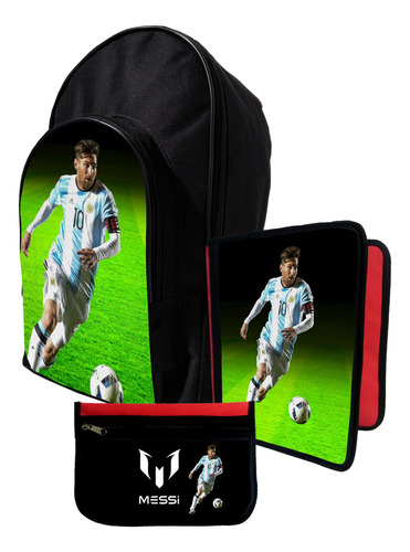 Kit Mochila+ Carpeta+ Cartu De Messi Argentina #7