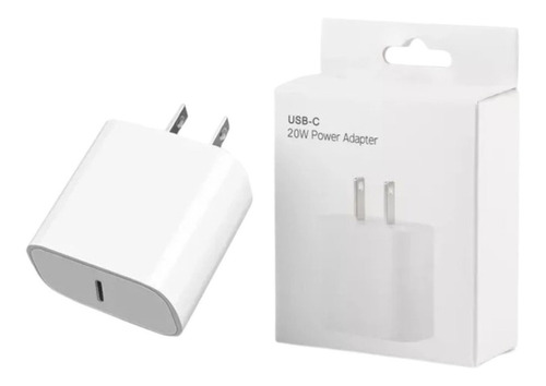 Adaptador Tipo C Para iPhone 20 W Carga Rapida Color Blanco SOLO CUBO