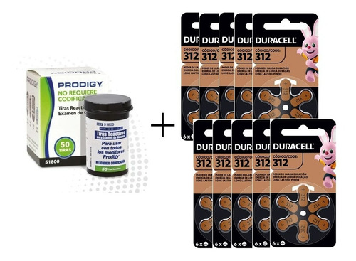 Tiras Reactivas Prodigy 50 Y 60 Pilas Duracell 312- Bmedical