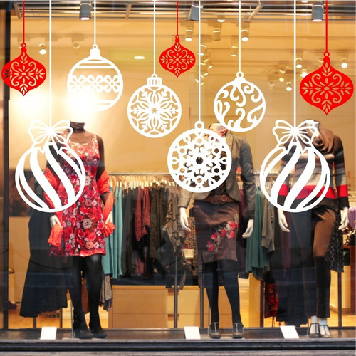 Bolas De Natal Adesivo Para Vitrine Ou Parede | Parcelamento sem juros Bolas De Natal Adesivo Para Vitrine Ou Parede | Parcelamento sem juros
