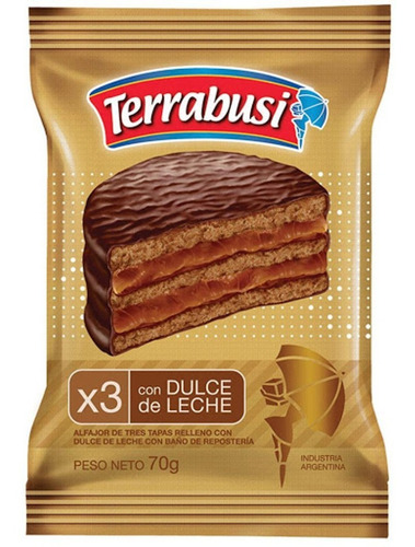 Alfajor Terrabusi Triple Clasico 70 Gramos Caja 36 Unidades