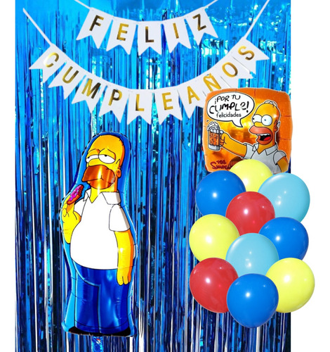 Combo Cumpleaños Globos Homero Simpson Tematica Decoracion