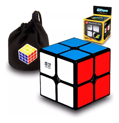 Cubo Rubik 2x2 Qiyi Qidi W Base Negra/blanca + Estuche Full