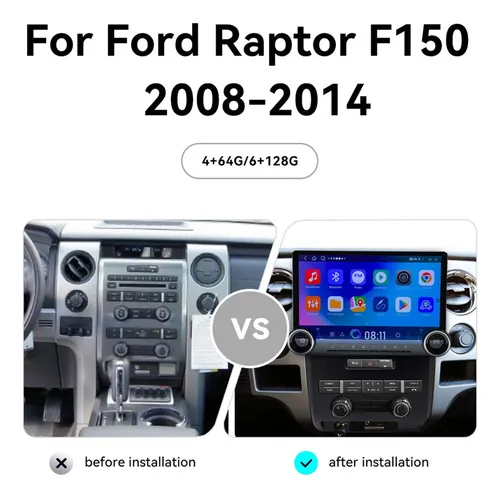 Dh1 Estéreo Carplay Ford Raptor F150 2008-2014 Gps Fm