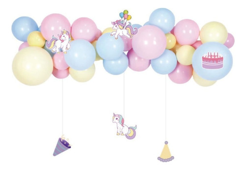 Guirnalda De Globos Unicornio Decorativa Para Fiestas