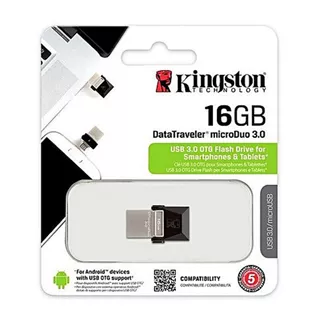 Memoria Usb Microduo Kingston 16gb Otg 3.0 Smartphone Tablet