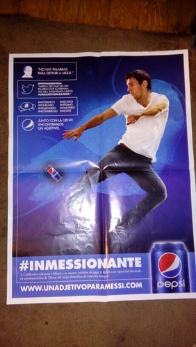 #inmessionante.poster Pepsi Lionel Messi.selección Argentina (Usado)
