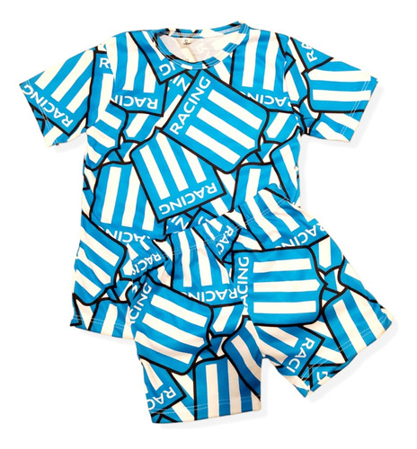 Pijamas Niños Racing Conjunto Corto Remera + Short