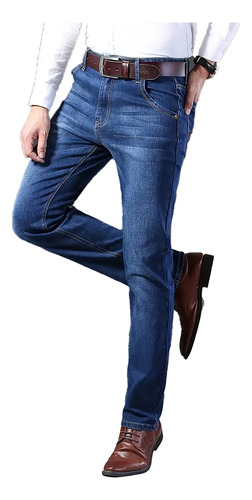 Pantalones Vaqueros Clásicos Para Hombre De Pierna Recta