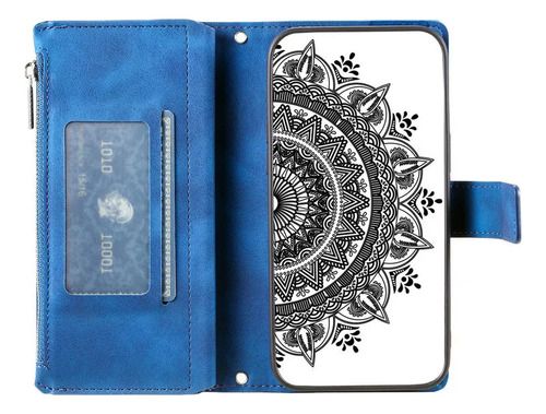 A Funda De Piel Tipo Cartera Con Estampado De Bandolera