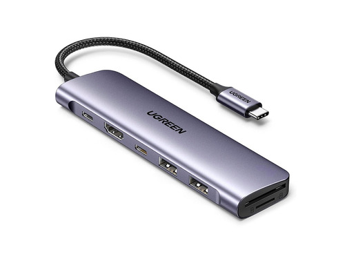 Adaptador Ugreen 7 In 1 Usb-c Multifunction Adapter - Gris