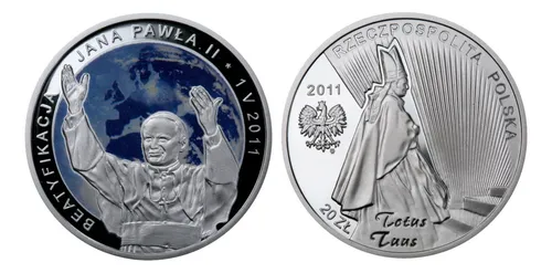 Moneda Juan Pablo Ii Conmemorativa Plateada + Estuche X3