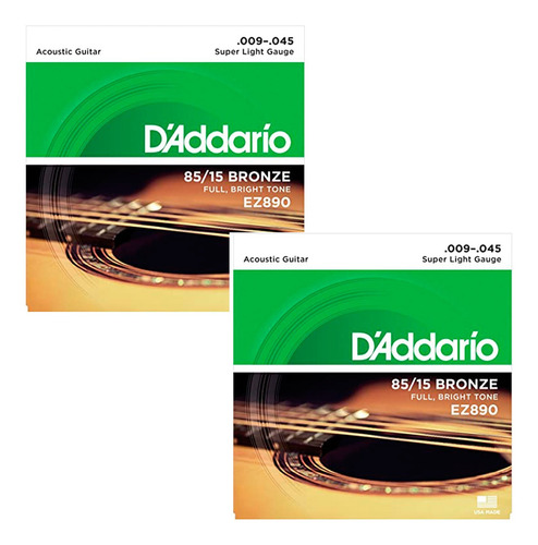 2 Juegos De Cuerdas Daddario Ez890 Guitarra Acustica