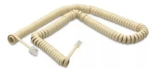 Cable Rulo Espiral Con Rj9 De 8mts. Beige P/ Tubo Telefono