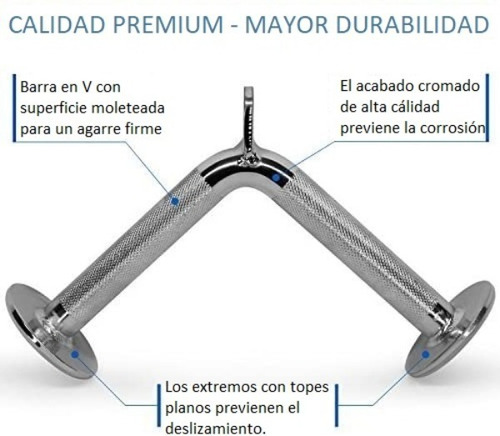 Triangulo Triceps P/ Polea Maquina Gimnasio Agarre V Get Fit