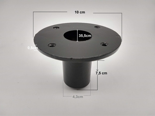 Imagem 3 de 4 de Copo De Metal Para Caixa De Som Acústica Padrão P/ Tripé C/2
