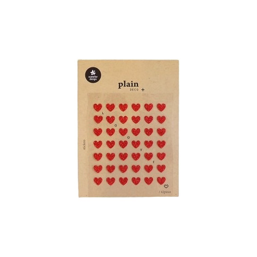 Stickers Glitter Plancha 10x13 Cm Hearts Plain Love Amor