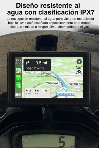 Pantalla Para Moto - Android Auto Y Apple Carplay Gps Thouse Negro