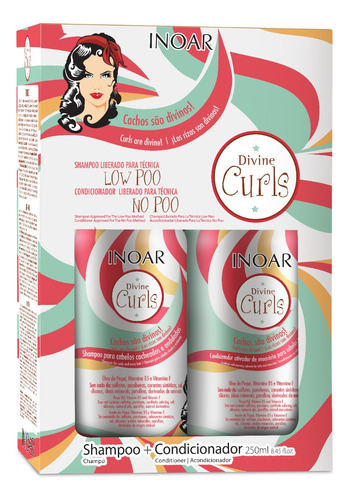 Inoar Set Divine Curls Cuidado De Rizos Perfectos 250 Ml 