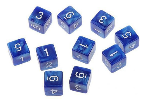 4 X 10 Piezas De Varios D6 D10 D12 D20 D&d Azul Azul Azul 16