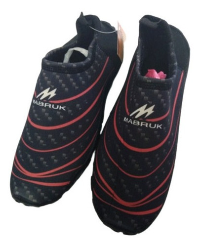 Zapato Acuatico Marca Mabruk Negro Y Rojo Tallas 26 Y 23