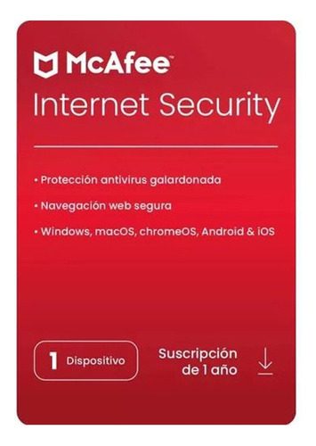 Antivirus Mcafee Internet Security 2024 - 1 Dispo - 1 Año 