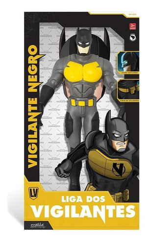 Imagem 2 de 5 de Boneco Articulado Menino Vigilante Negro C/ Máscara Mielle