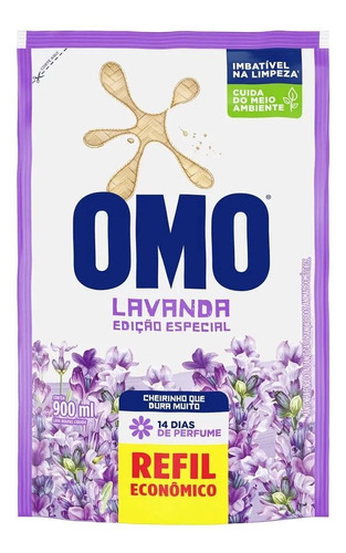 Lava Roupa Omo 900ml Sachet Lavanda