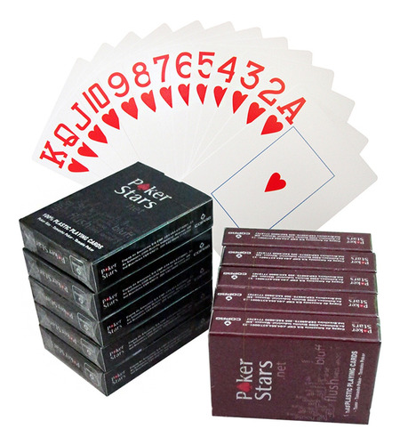 2 Pack Juego De Cartas Naipes Poker Stars 100% Plastificada