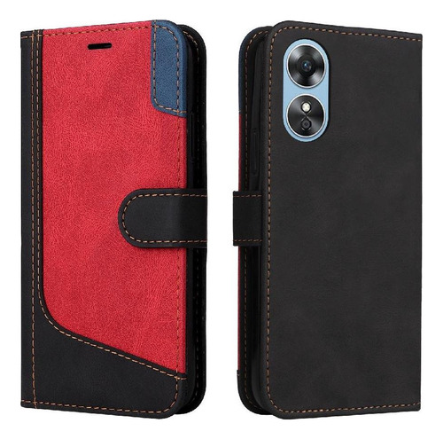 Funda Abatible For Oppo A17 Color Patchwork Único Con Y
