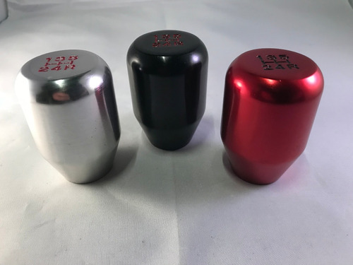 Imagen 2 de 6 de Palanca Pomo Cambio Metalica Tuning Negro Cromo Rojo F42