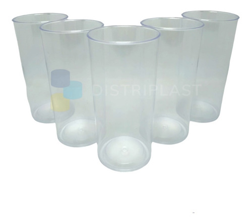Imagen 5 de 10 de Vasos De Plástico Transparente Vasos Acrílico Alto 250ml X50