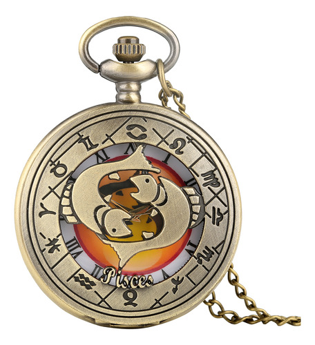 Reloj De Bolsillo Con Diseño Del Zodiaco Para Hombre Y Mujer