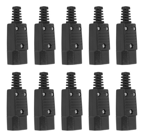 10 Enchufes Negros Iec-320 C14 Macho, Conector De Entrada De