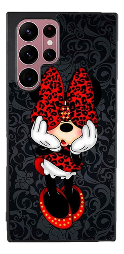 Funda Para Galaxy Minnie Mouse Fondo Gris Moda Disney Moño