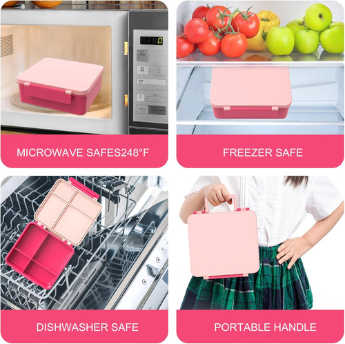 Caja Bento Con Termo De Sopa, Contenedores Infantiles 4 Comp