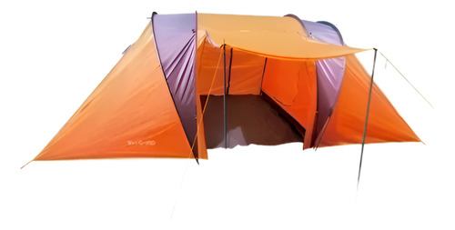 Carpa Estructural 6 Personas 2 Habitaciones Comedor Y Alero Naranja