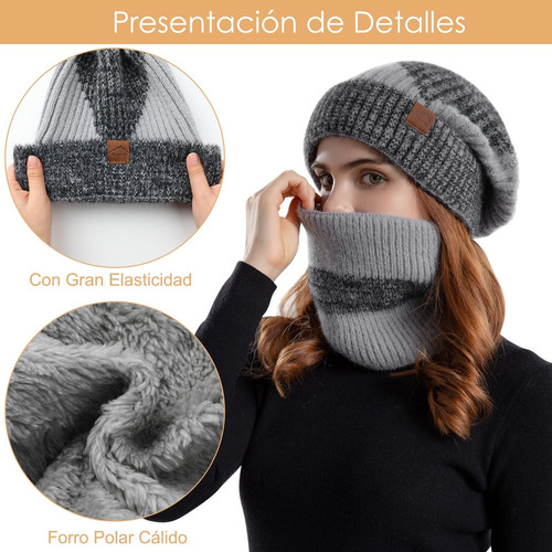 A Gorro De Punto De Invierno Cálido Conjuntode Gorro Y
