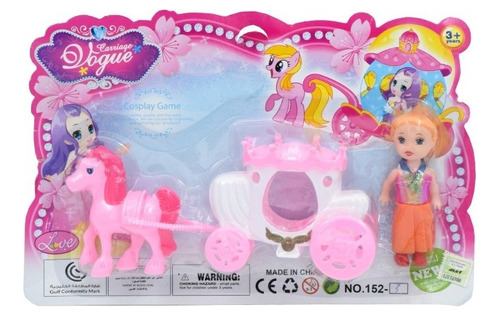 Carruaje Con Princesa 29x19x7cm Infantil Pony Sebigus 0508