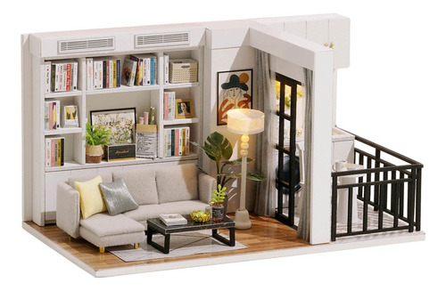 Casa De Miniatura Con Muebles Diy Kit Muebles Realistas 1:24