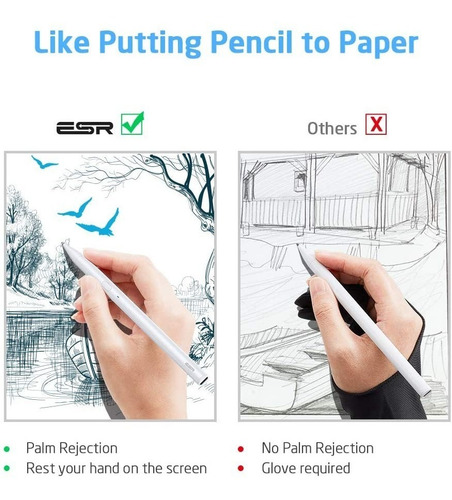 Pencil Stylus Esr Palm Rejection, Alta Precisão Apple iPad