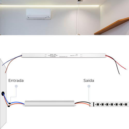 Kit 10 Fonte P/ Perfil Slim Driver Fita De Led 12v 15a 180w
