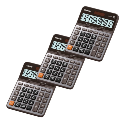 Imagen 1 de 7 de Paquete De 3 Calculadoras De Escritorio Casio Dx-120b 12 Dig