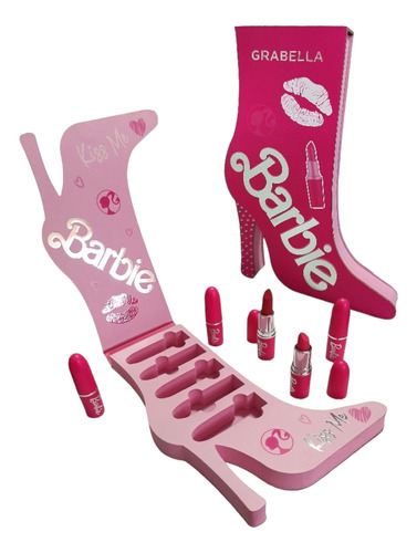 Estuche De Labiales Barbie Estuche De Bota Con 5 Labiales