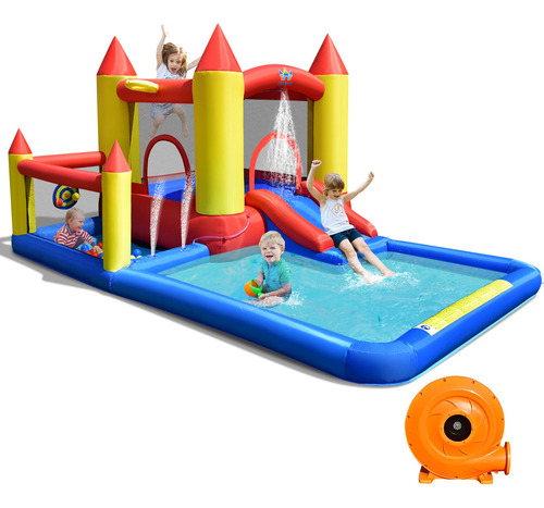 Bountech Tobogan Acuatico Inflable 6 1 Para Niño Gigante 480